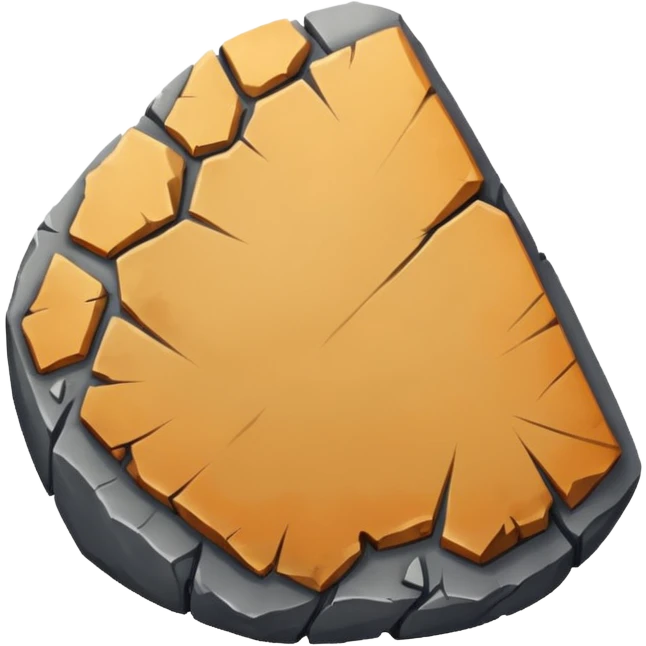 round stone with chipped and rough edges, no face emoji
