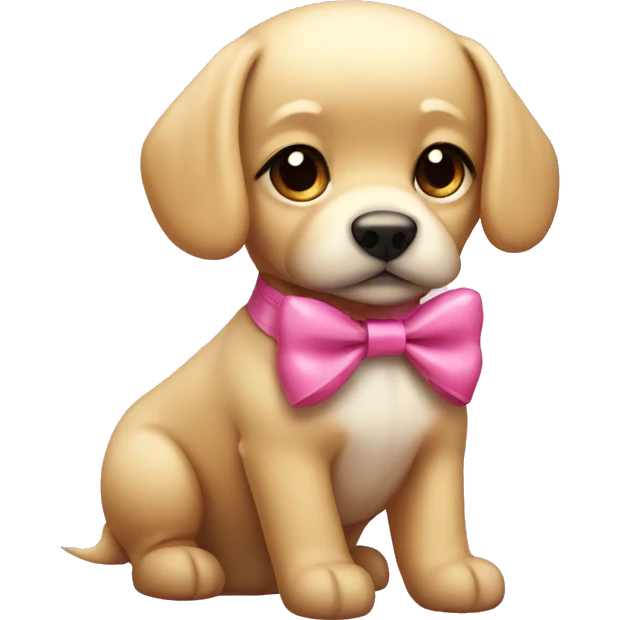 cute blonde dog with pink bow emoji