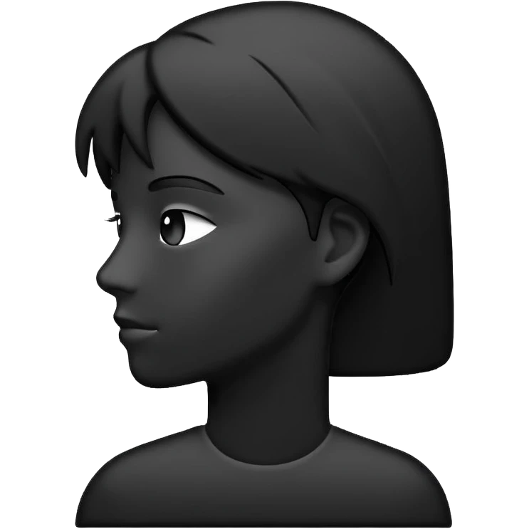 Minimalistic flat vector icon, iOS style, thin black outline on white background. Person silhouette. Black, completely monochrome, matte.  emoji