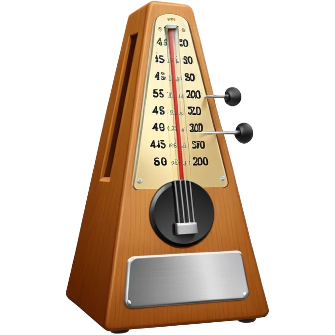 classic wooden metronome with swinging arm emoji