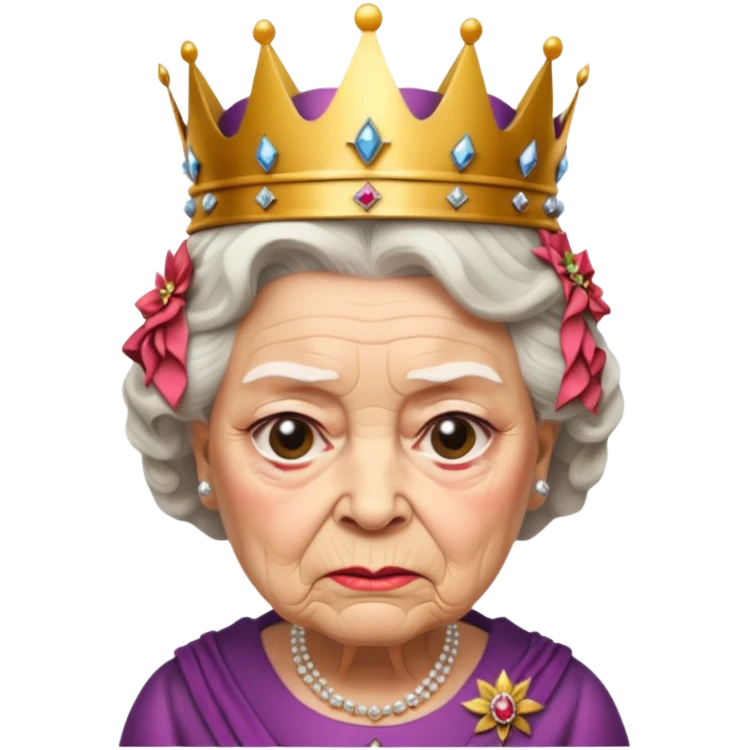 La reine Élisabeth 2 en moche et aigri très laide emoji