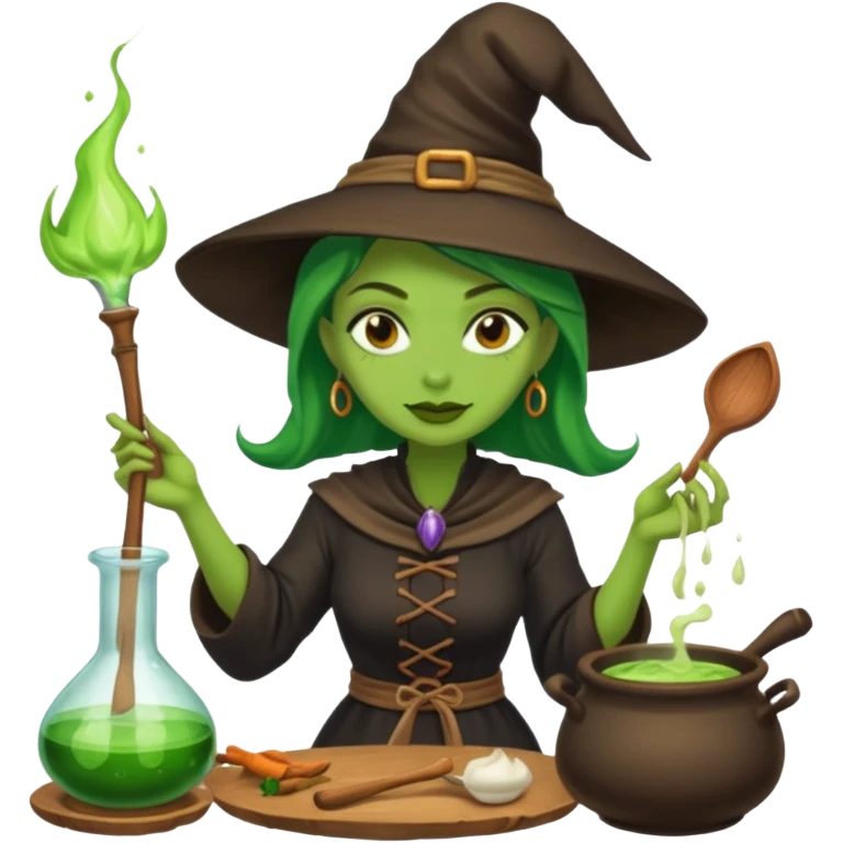 green witch cooking potion emoji