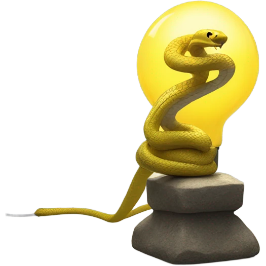 cobra yellow light in lamp glass support stone emoji