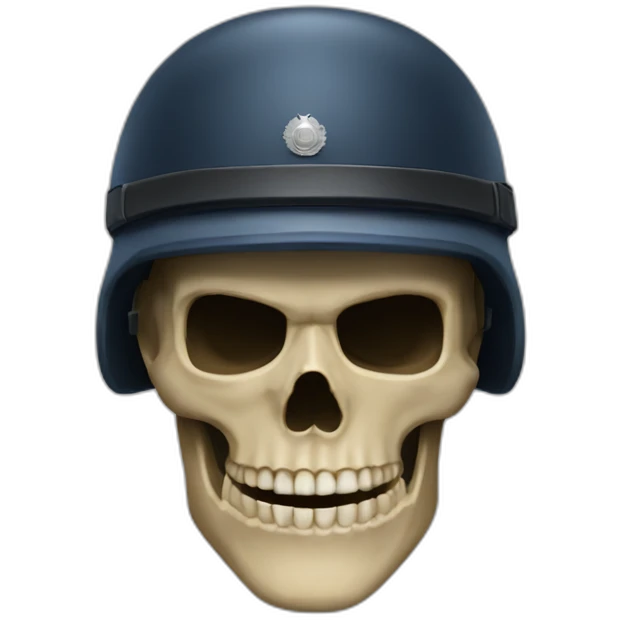military skull helmet policeman emoji