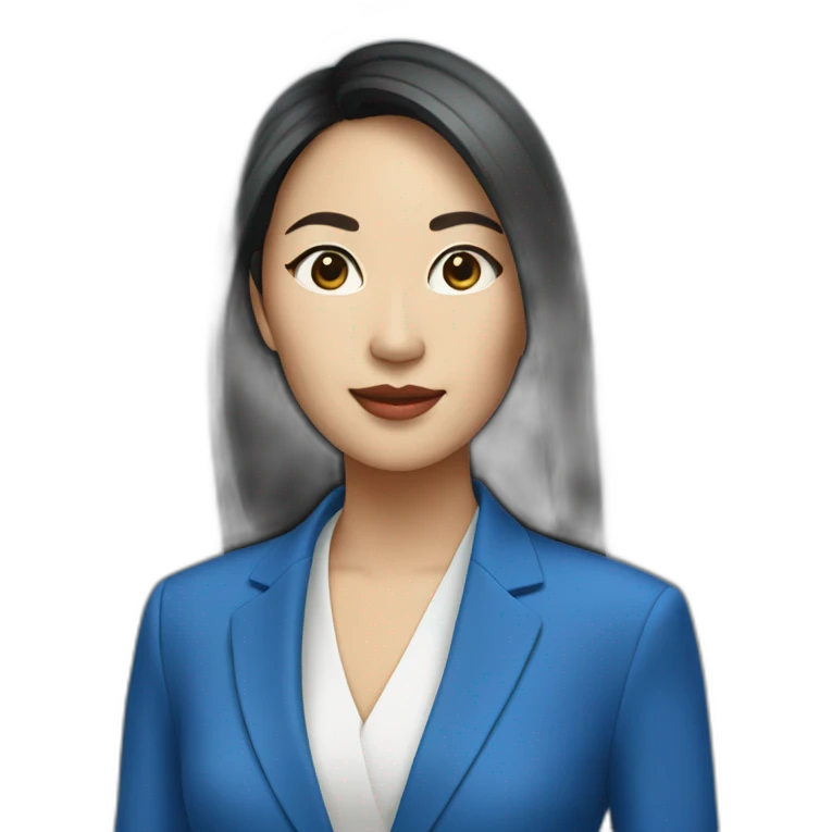 posh-asian-woman-with-blue-suit emoji