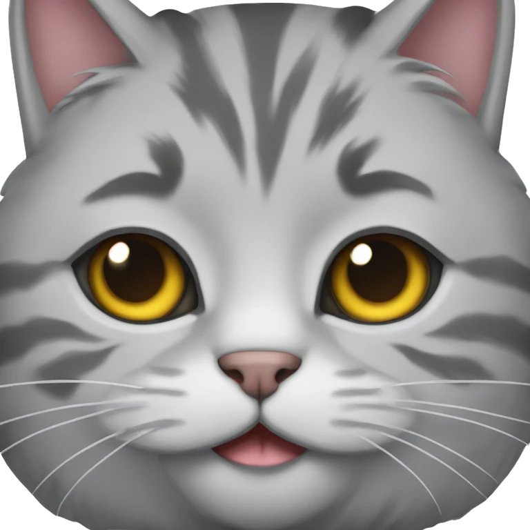 british marmor gray cat  emoji