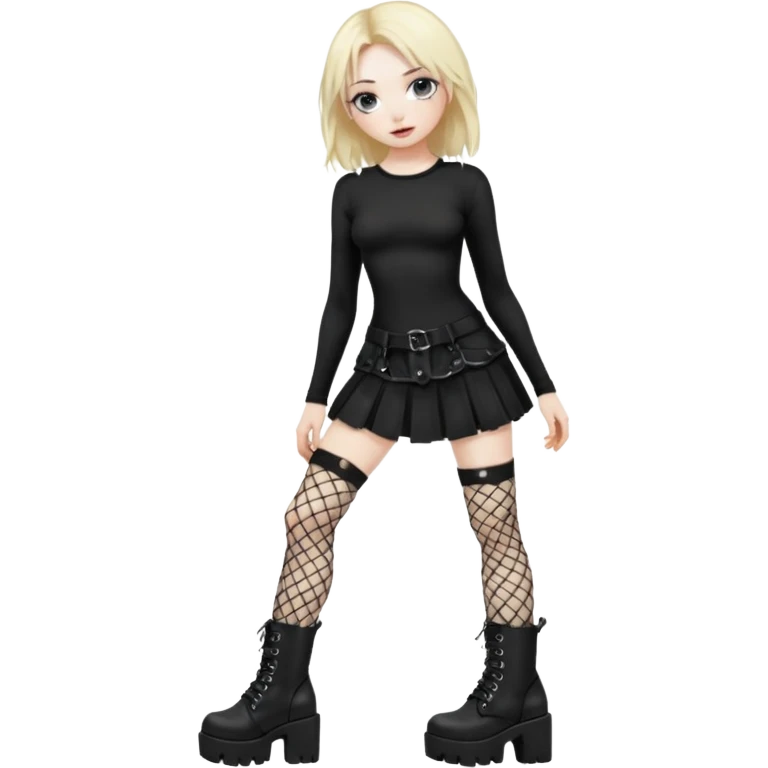 alt-girl в чёрной одежде в полный рост  emoji