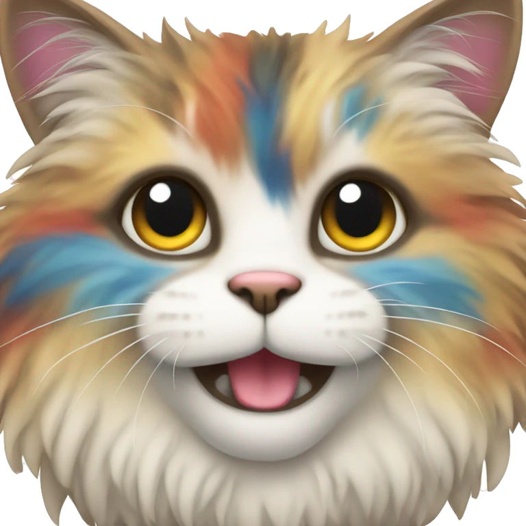 Fluffy multicolor cat  emoji