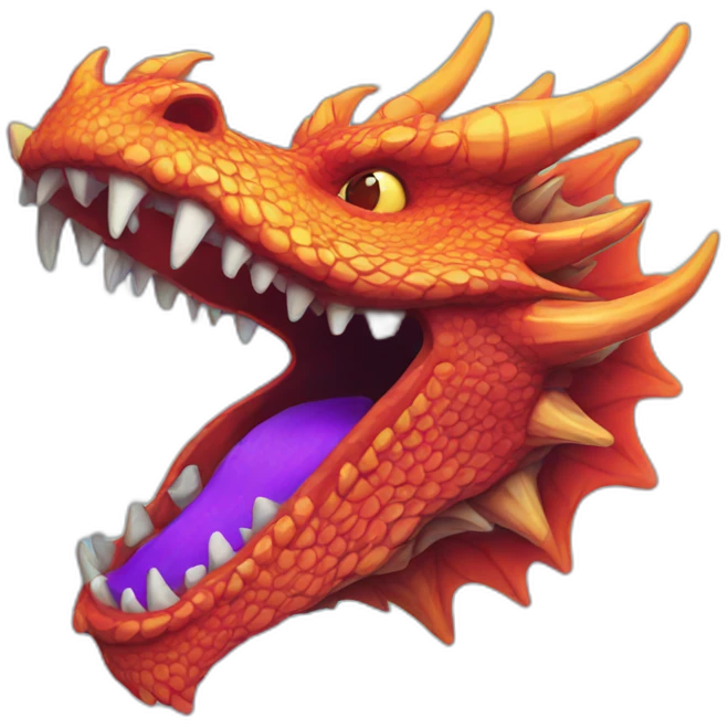 Dragon face colorful trippy emoji