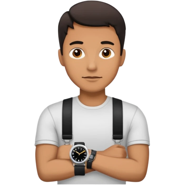 man wearing a black strap watch emoji