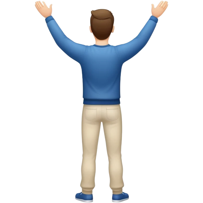 full body guy turned  around to his backside with his hands up emoji