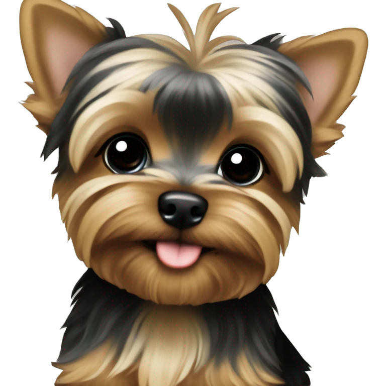 Baby yorkie black and beige  emoji
