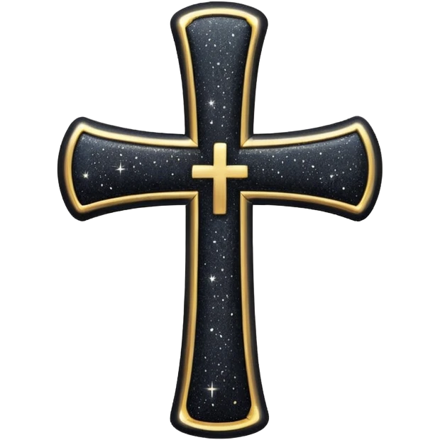 Glitter black cross emoji