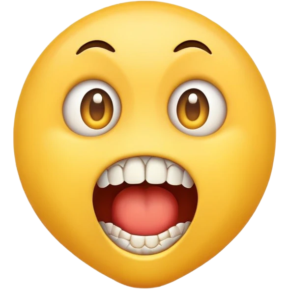 Un emoji con cara de sorprendido enseñando los dientes  emoji