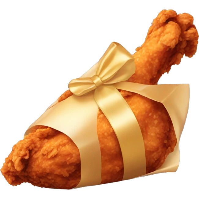 fried chicken wrapped as a present emoji
