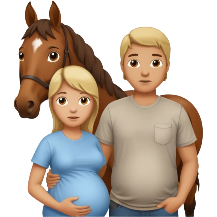 pregnant man  with horse emoji