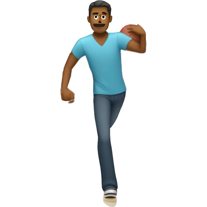 brown man bowling emoji