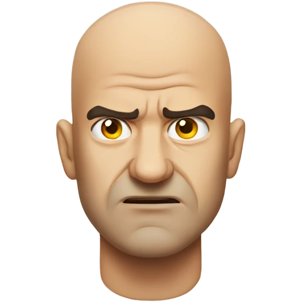 Angry bald man emoji