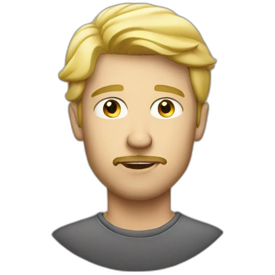 blond guy with stubble smoking emoji
