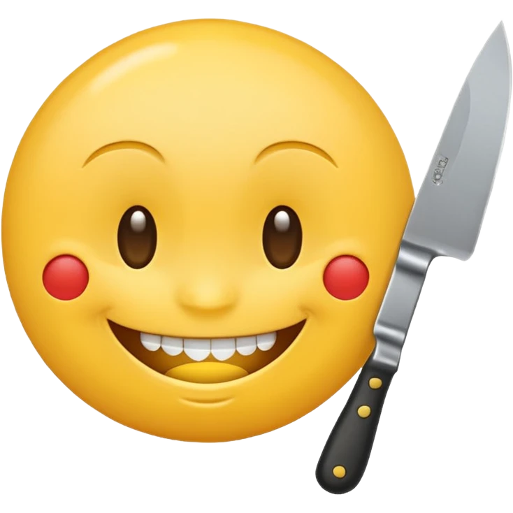 Smiling, holding a knife, emoji  emoji