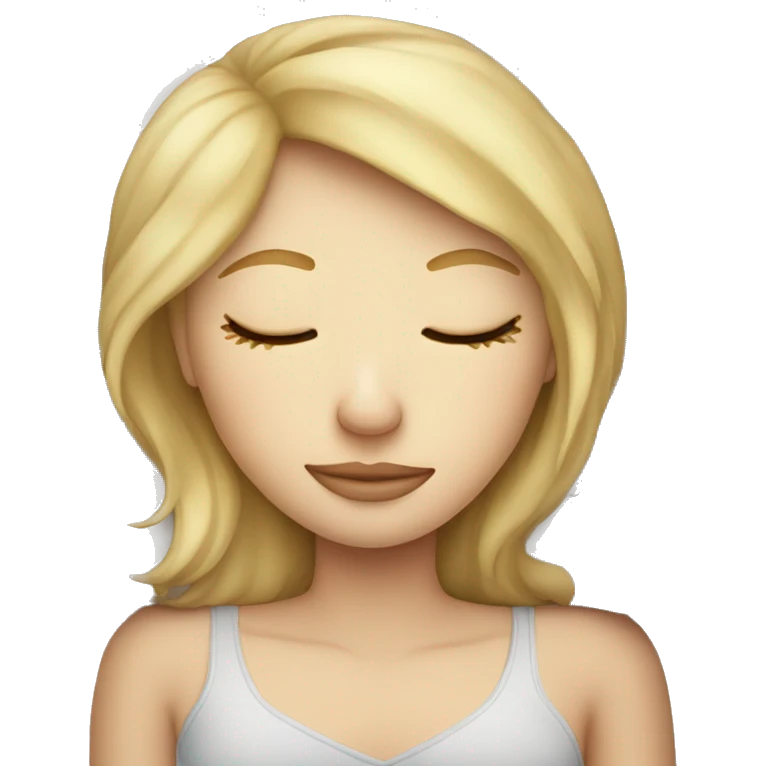 Blonde girl sleeping on a pillow emoji