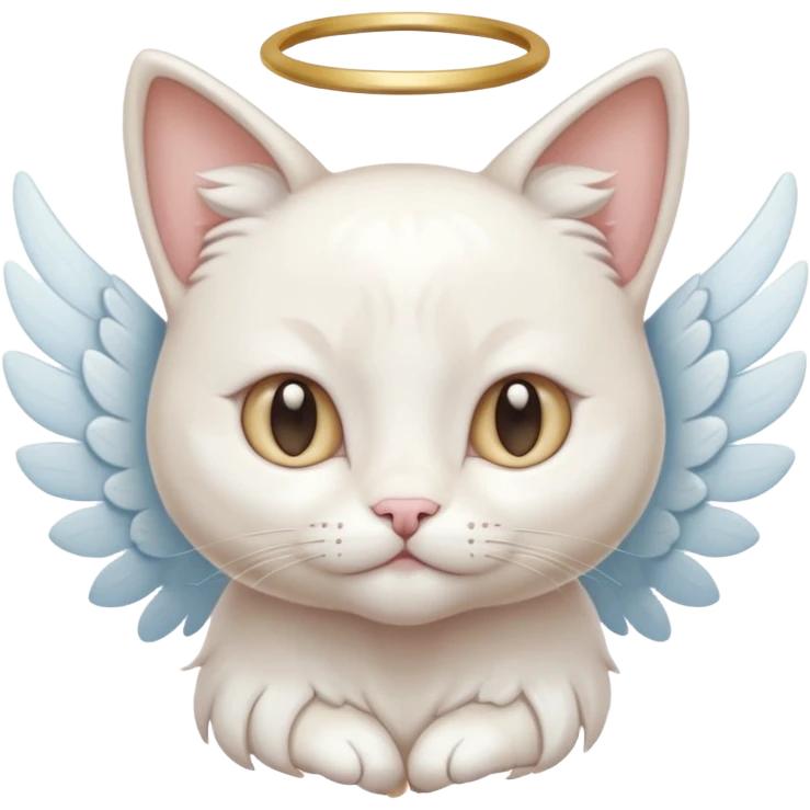 Pastel pale whitish shiny divine glorious holy glossy angel cat emoji