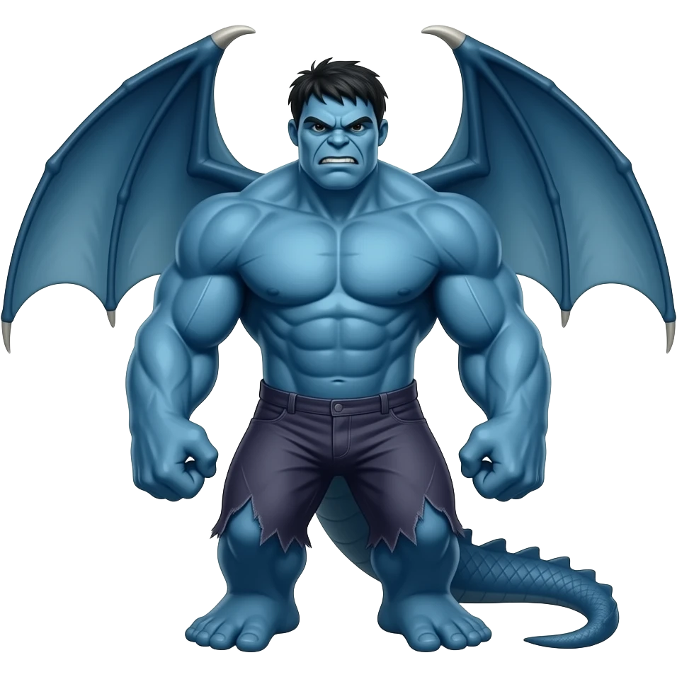 Blue dragon as hulk emoji