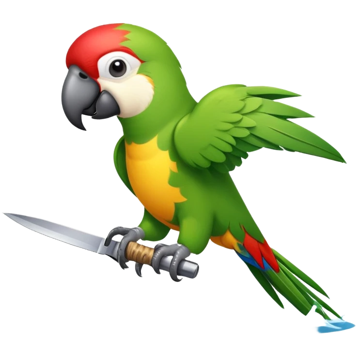 Parrot swimming knif emoji