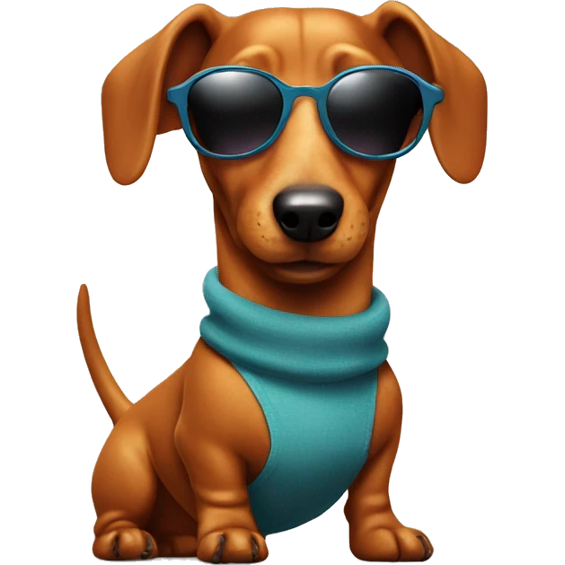 Sausage dog with sunglasses emoji