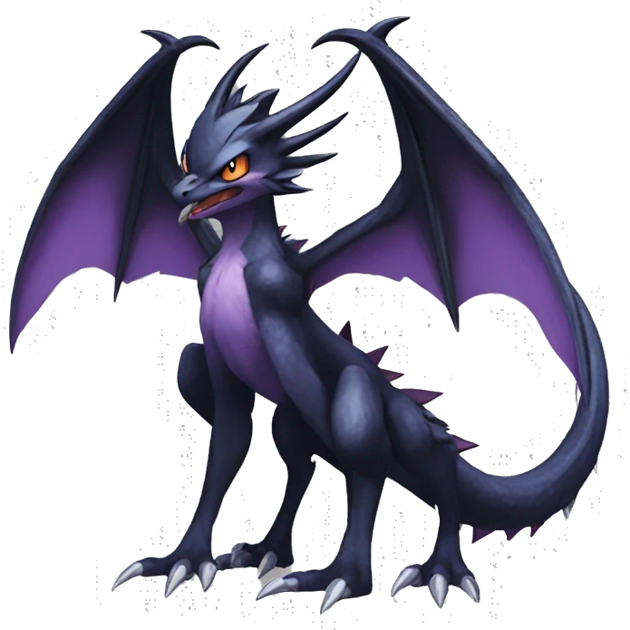 Edgy Cool Nargacuga-Noivern-Pokémon-fusion Full Body emoji