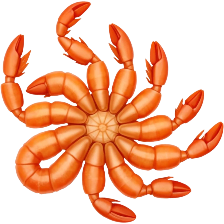 five small whole dried shrimp, curled, visible legs and antennae, dry slightly translucent surface, pale orange to light reddish-brown, rustic sun-dried look, no bowl or extra items, clean 3D, soft shadows, transparent background, emoji scale emoji