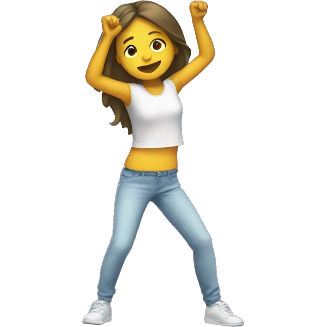 Girl doing the dab emoji