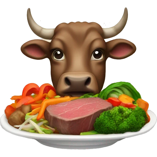 Beef with stir fry vegetables emoji