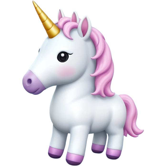 white unicorn toy facing camera full body emoji