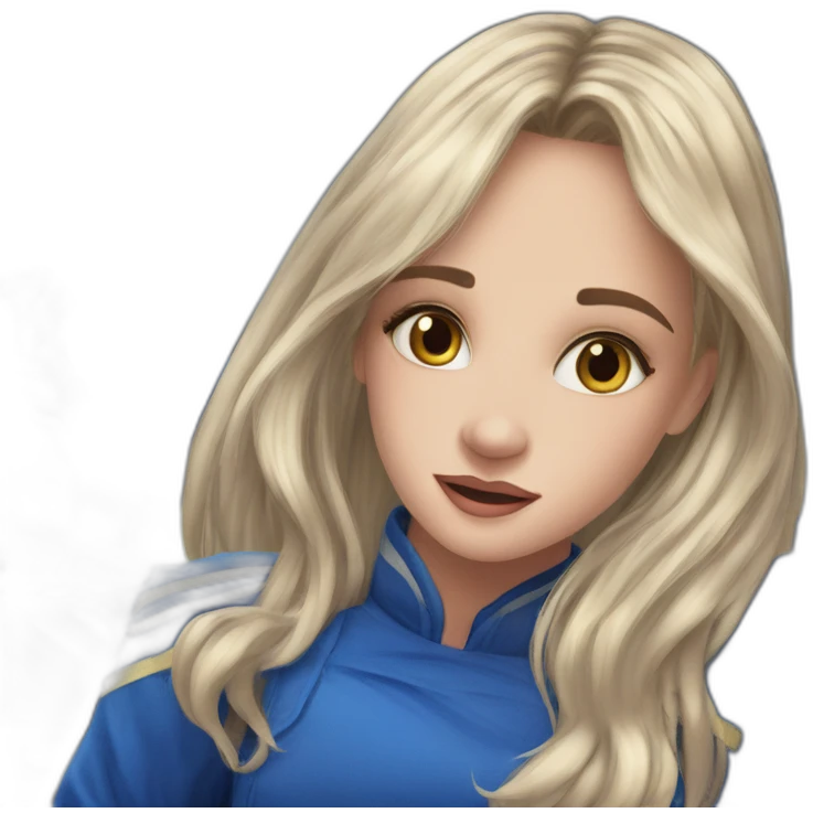 blonde girl in school uniform emoji