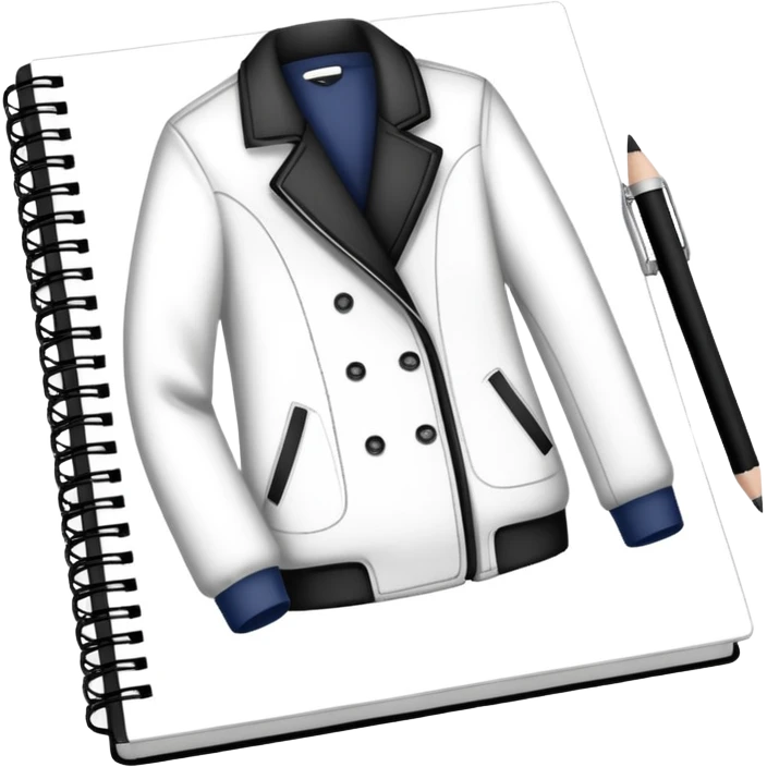 fashion clothe skecth on sketch book, with pencil emoji