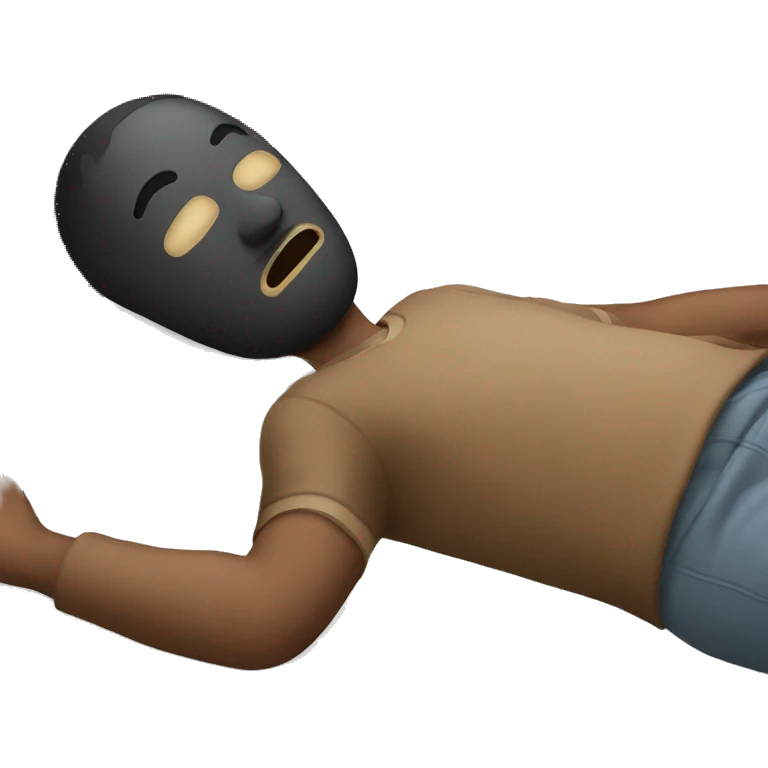 A man have mask and sleeping on bed emoji