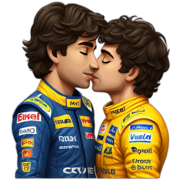Carlos sainz kissing lando Norris emoji