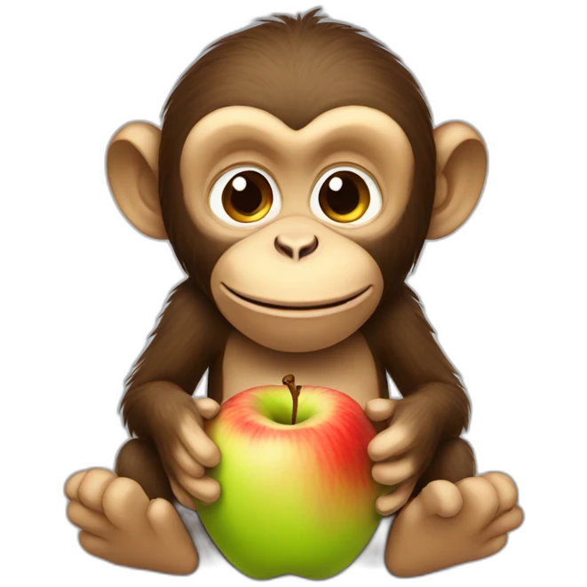 monkey eat apple emoji