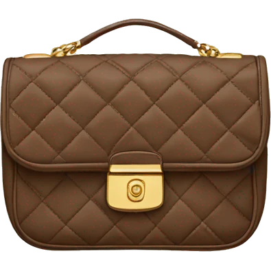 quilted brown coach bag with gold hardware emoji