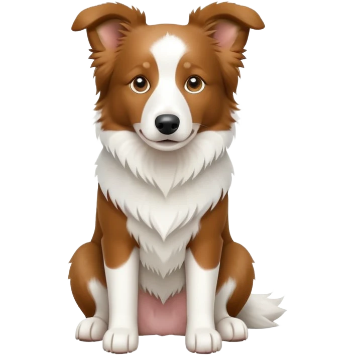 Sitting pure white Border Collie emoji