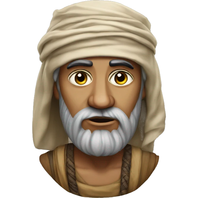 Mesopotamian inhabitant serious, photorealistic emoji