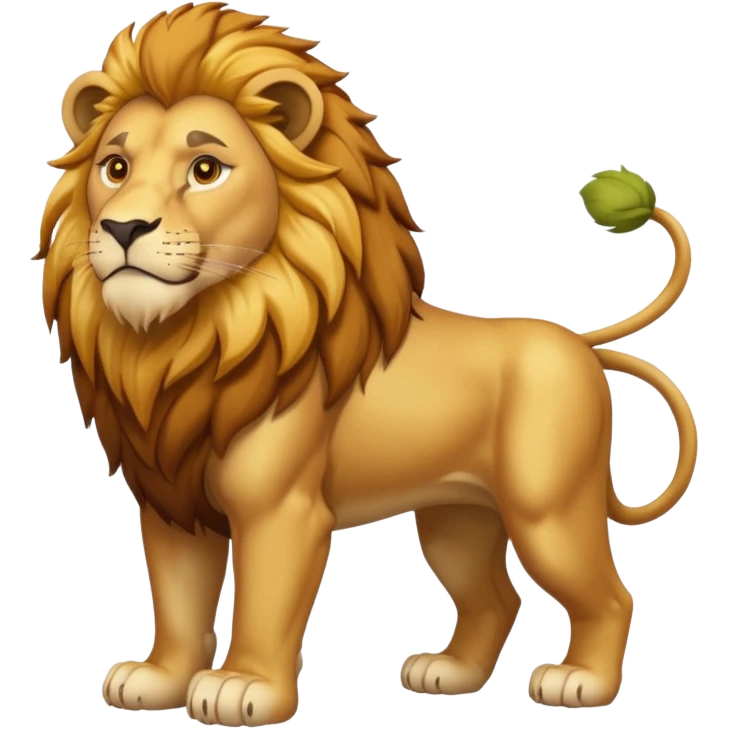 High resolution of   realistic full body lion without distorted , no extra hybrid emoji
