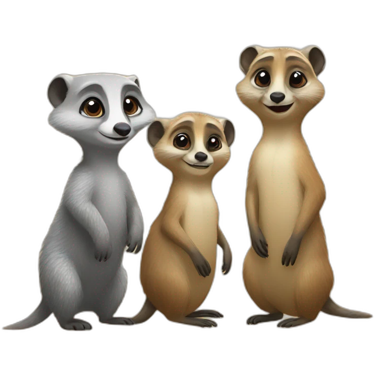 Two meerkats and a wombat emoji