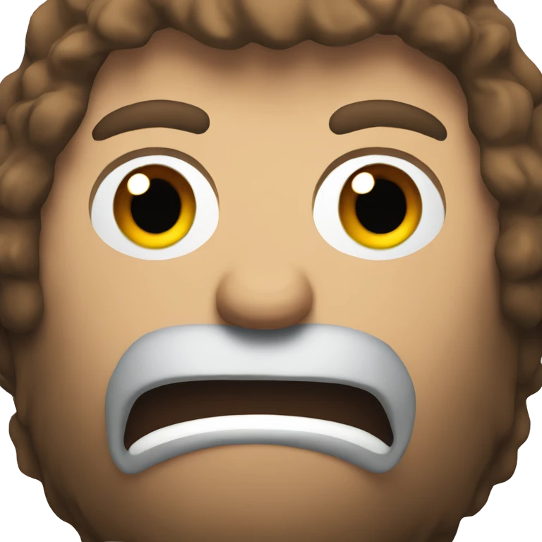 angry male head with a beard and scruffy brown hair  emoji