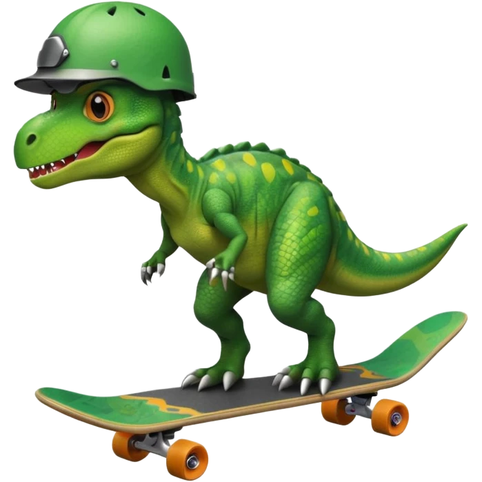 Dinosaur on a skateboard emoji
