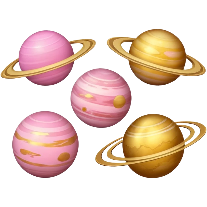 Light pink and gold planets  emoji