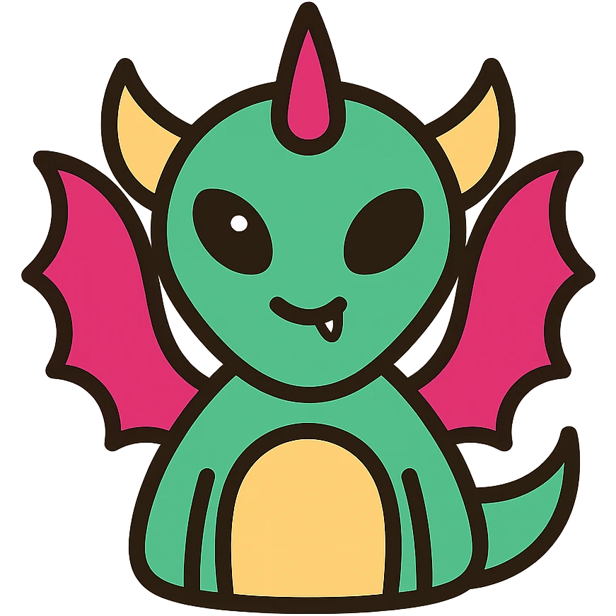 kid dragon mixed with demon and alien features emoji