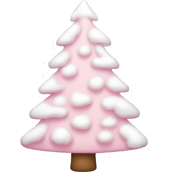 Light pink christmas tree with snow emoji