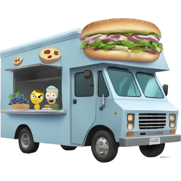 Rick and Morty’s Food truck selling blueberries sandwiches  emoji